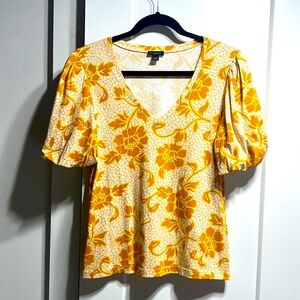 Ann Taylor EUC V-neck top with bell sleeves